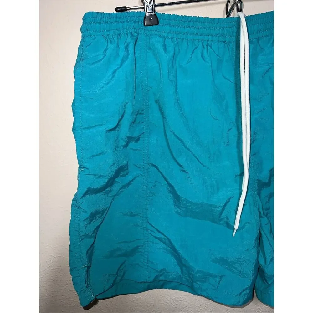 Laguna VTG 80s/90 Boarder Swim Shorts Mens L 36-38 Teal Surfer Beach Tropical